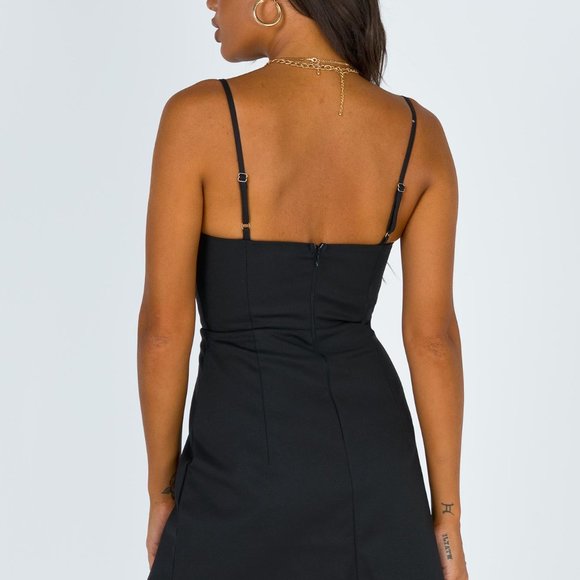 Princess Polly Novella Mini Dress Black (Sz6) - Picture 3 of 4